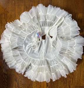 VTG Martha's Miniatures White Slip Crinoline Petticoat Layered Ruffles Bell 3T