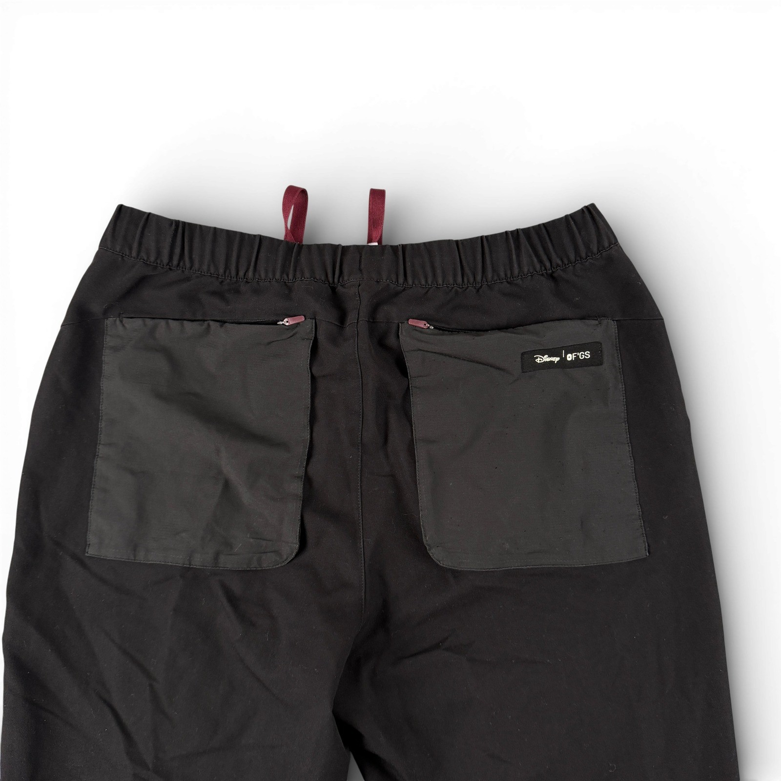 Disney x Figs Jogger Pants Mens M Black Mickey Scrub Drawstring Technical Pocket image 8