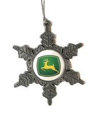 John Deere Christmas ornament, John Deere Logo Xmas snowflake ornament,tractor