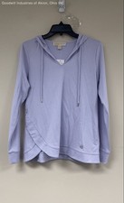 Michael Kors Women's Purple Crossover Hem Pullover Hoodie NWT Sz M