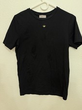 Dior T-Shirt Bee Embroidered Logo Women  s Small Black Cotton Made in Italy
