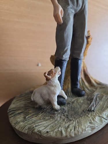 THE HARVEST BY LEONARDO FIGURE ORNAMENT 1988 FARMER WITH JACK RUSSEL DOG - Picture 4 of 10