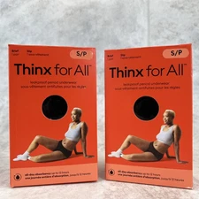 2 Pack!! Thinx For All Leakproof Period Underwear Black Cotton Brief Small