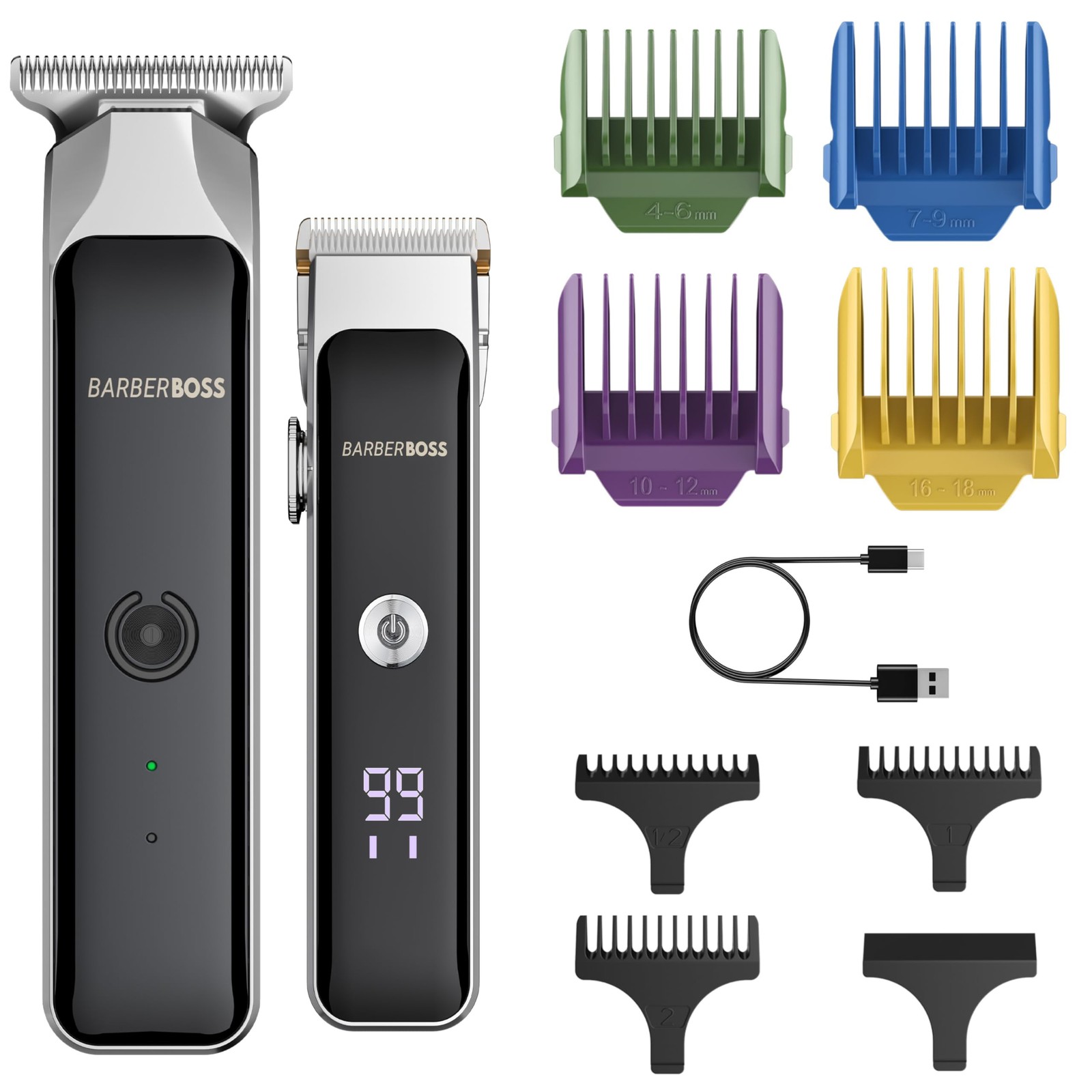 Macchinetta Capelli Barberboss Uomo - Kit Taglio Senza Fili 7 Capi