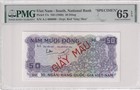 Vietnam South ND (1966) 50 Dong Pick 17s SPECIMEN GIẤY MẪU PMG 65 EPQ