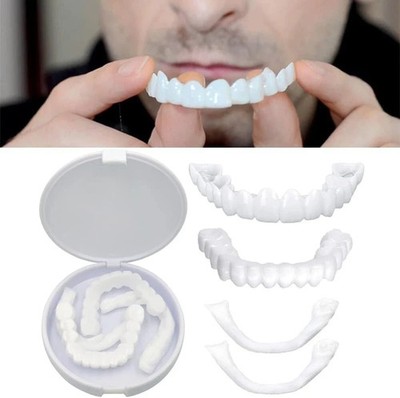 New 2 Dientes Superiores Postizos Secure Instant Smile Facetas de dientes falsos