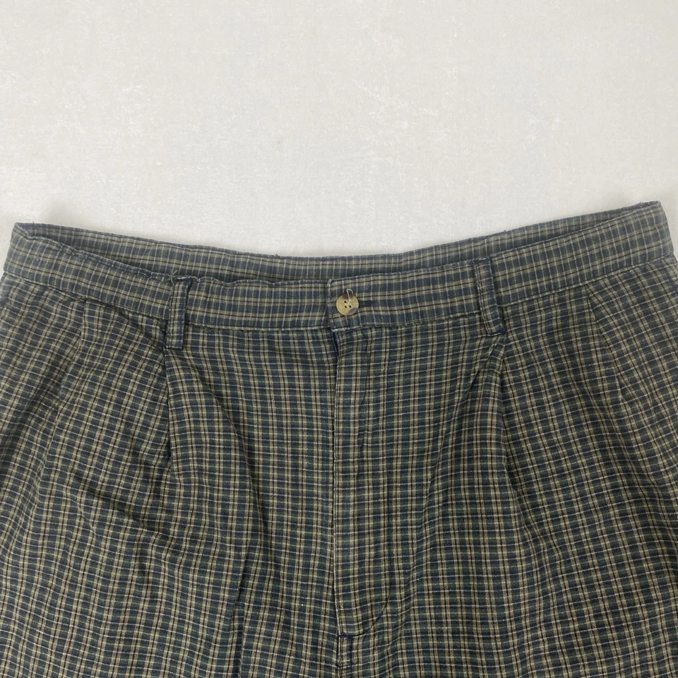 Pantalones Cortos Plisados Texturizados Algodón Espiga Naturals Vintage Años 90 36 Foto 4 de 4