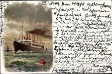 Litho Steamship Kaiser Wilhelm the Great, North German Lloyd... - 10405505