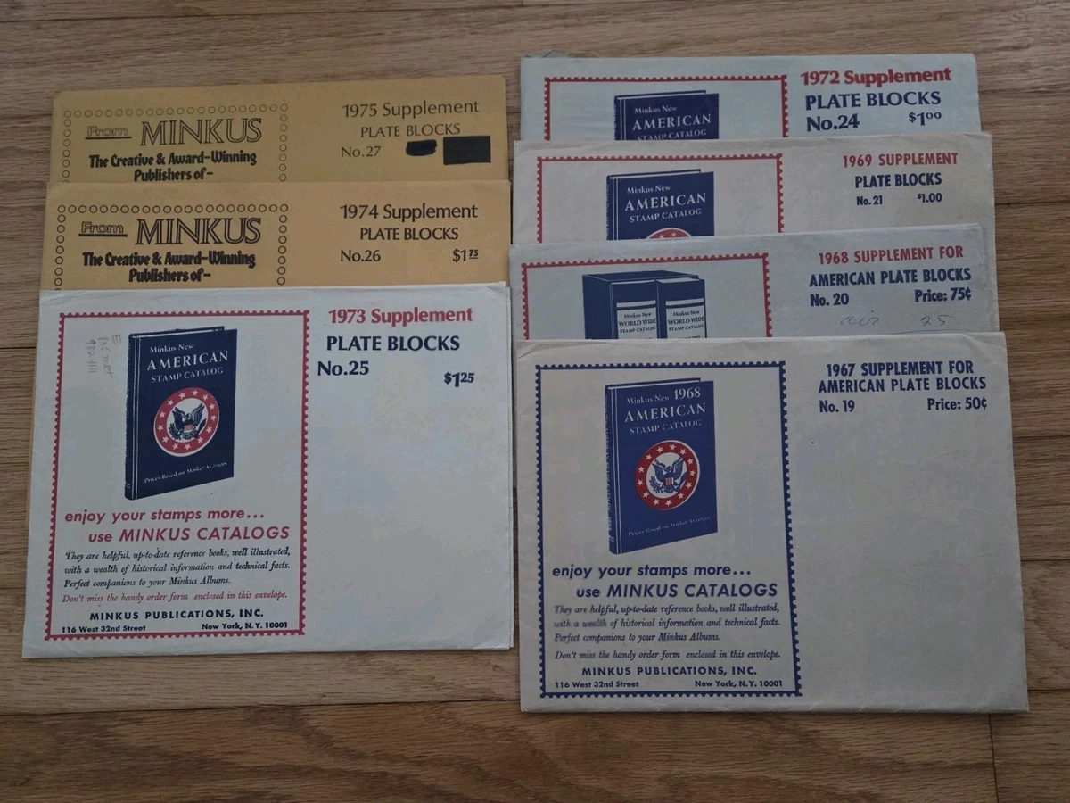 SFSTAMPS 7 New Minkus 1967-1975 US Plate Block Supplement No. 19-27 Album Pages