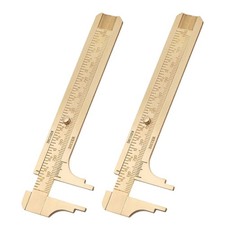 2Pcs Mini Brass Sliding Calipers Dual Scale Portable Handy Jewelry Measurement