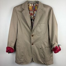 Robert Graham Men Classic Cotton M Tan Khaki Blazer