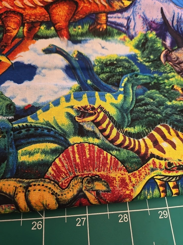 Realistic Prehistoric Dinosaurs 1 Yard X 44" Cotton Fabric Precut NEW T REX NEW - Image 4 of 4