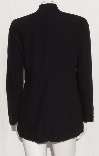 LRL RALPH LAUREN Black Brass Leopard Crest Stretch Viscose Wool Long Jacket M 8 - Picture 3 of 5