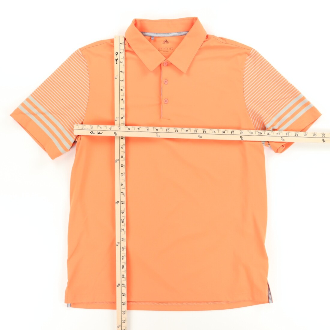 Adidas High Stretch Polyester Solid Polo Shirt Or… - image 3