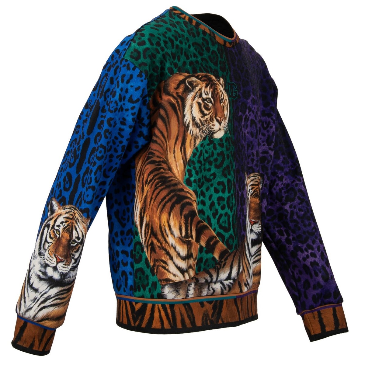 DOLCE & GABBANA Leopard Tiger DG Logo Sweater Sweatshirt