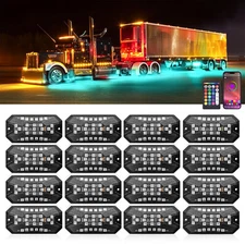 Led Rock Lights for Trucks, 8/12/16 Pods RGB LED Rock Lights, App/Remote Control