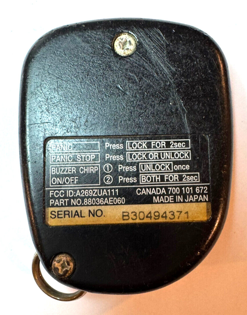 OEM Subaru Key Keyless Entry Remote Fob Transmitter A269zua111 For Sale Online E - Foto 8