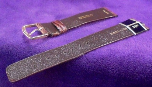 NOS~Seiko GENUINE BLACK BROWN Lizard Watch Band~Signed Buckle~FROM 8MM TO 18MM - Picture 3 of 11