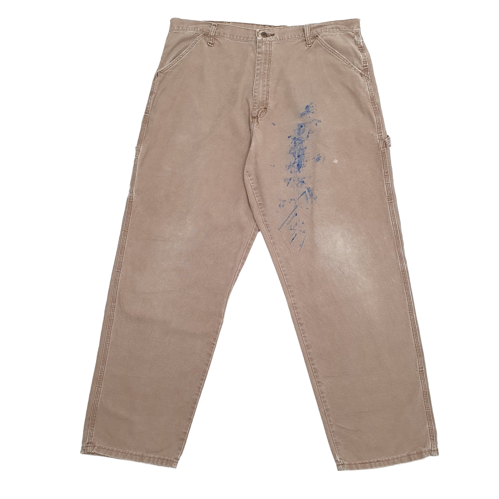 WOLVERINE Carpenter Workwear Trousers Cotton Brown Mens W38 L32 image 2