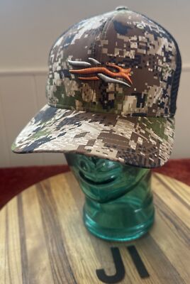 SITKA GEAR DIGITAL CAMO BLACK HUNTING HAT SNAPBACK ADJUSTABLE