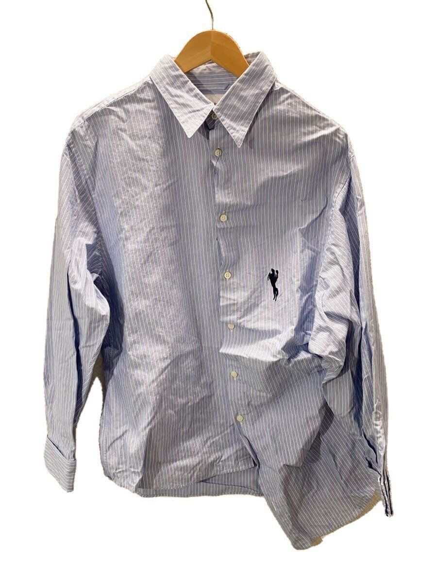DOUBLET LONG SLEEVE SHIRT 23AW HALF LOOSE STRIPE S COTTON Blue 