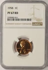 1958 Proof Lincoln Wheat Cent 1c NGC PF67 RD
