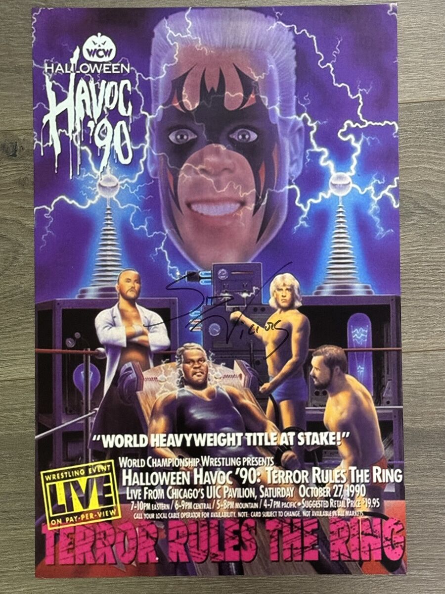 Sid Vicious SIGNED Auto 1990 WCW Halloween Havoc WWE Sid Vicious SIGNED Auto 1990 WCW Halloween Havoc WWE