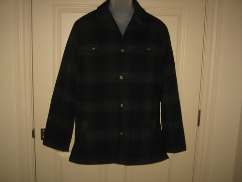 UTEX~ Men's Blue/Green Plaid Wool Blend Quilted Flannel Shirt Jacket~ SZ M~NWT