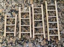 4pcs Natural Wooden Bird Ladder Perch for Cage Parrots Parakeet NO HOOKS ON ENDS