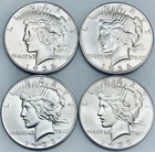 Lot of  4 1935-P Peace Silver Dollars AU/BU Details