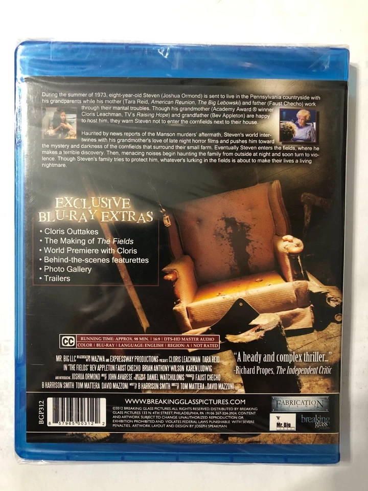 THE FIELDS Blu-ray Horror Cult New Out of Print with TARA REID - CLORIS LEACHMAN Foto 2 de 2