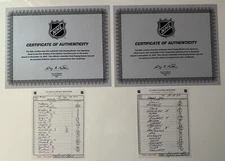 Game Used Roster Sheets 12/18/07 Tampa Bay Lightning Atlanta Thrashers NHL LOA🔥