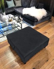 Velvet Square Ottoman Coffee Table with Storage and Plain Lid - Elegant Style