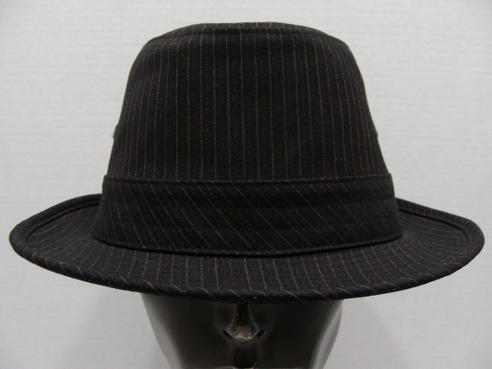 Black - Pinstriped - L/XL Size Fedora Trilby Style Cap Hat!