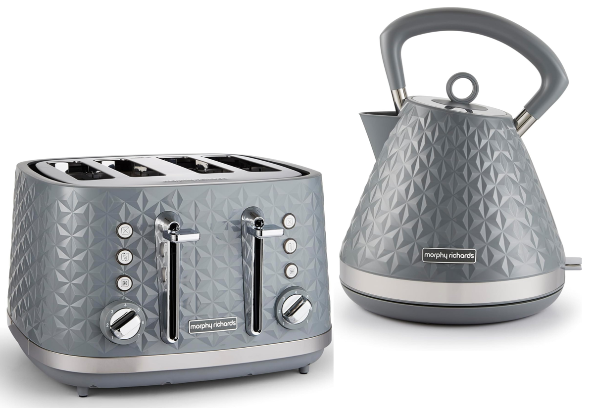 Morphy Richards Grey Vector Pyramid Kettle Slice Toaster