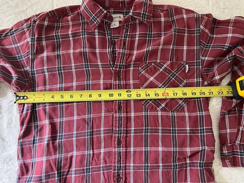 Carhartt Shirt Mens M Red Flannel Long Sleeve - Picture 5 of 7