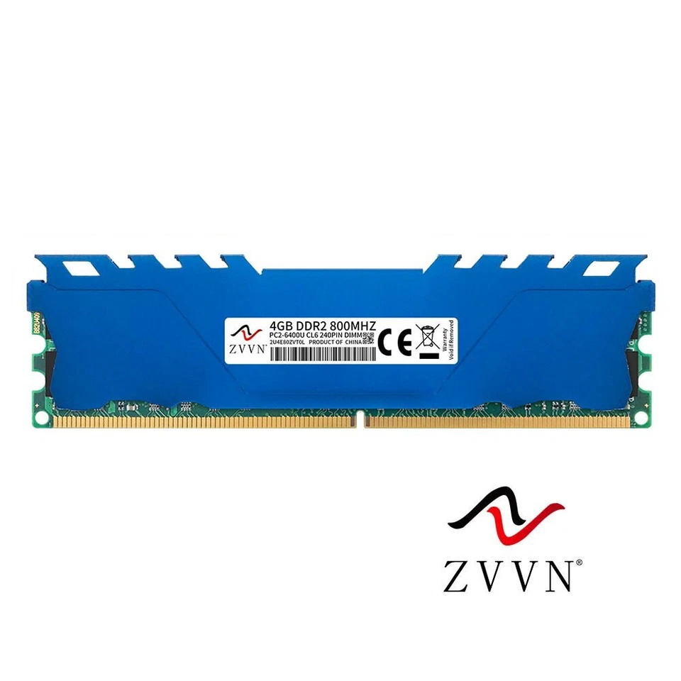 ZVVN 4GB DDR2 800MHz PC2-6400U 2Rx8 240Pin CL6 DIMM intel Desktop PC Memory RAM - Image 2 of 4