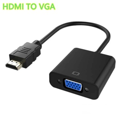 HDMI MALE TO VGA FEMALE ADAPTER CABLE HD CONVERTER FOR TV MONITOR PC