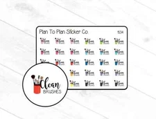 1534~~Clean Brushes Planner Stickers.