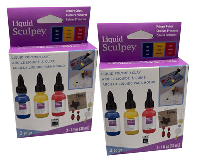 Ofen Backen Flüssige Ton Sculpey. 6 x 30ml Flaschen in Primärfarben
