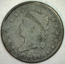 1810 Classic Head One Cent Copper Large Cent Coin 1c US Coin Good Circulated