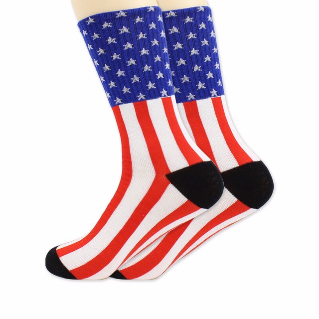 Mens Cotton Socks USA Flag American Flag Socks US National Flag Mans