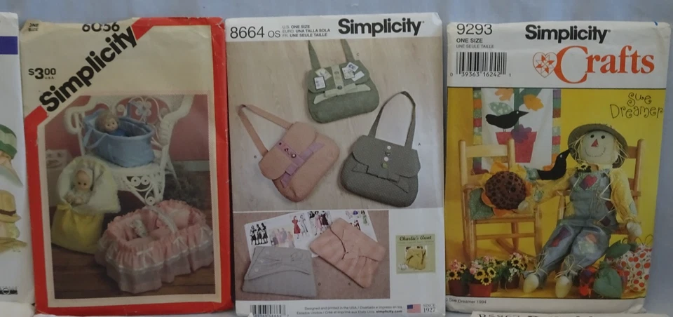 Lot of 12 Craft Patterns Toys HATS Bags SCARECROW Baby Seat Cover APRONS Waverly - Image 3 of 4