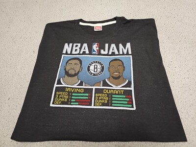 NBA JAM Kevin Durant/Kyrie Irving Brooklyn Nets Homage Retro Video Game 2XL 
