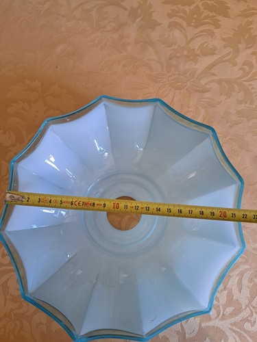 Ricambio paralume piatto vetro azzurro vintage - Foto 14 di 14