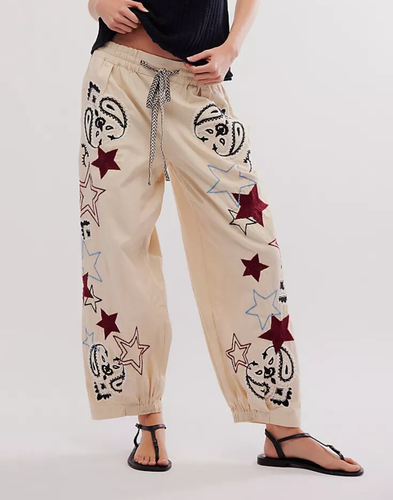 Free People Pull On Hose Aria bestickt Größe S UVP 228£