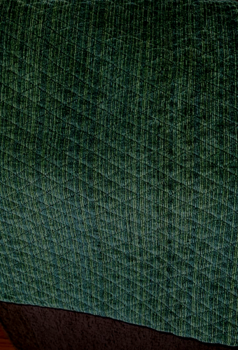 FABRIC Diamond Quilted Forest Green Tweed Remnant Upholstery TEFLON 56x110 3 yds - 第 1/4 張圖片