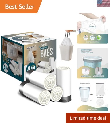 Eco-Friendly 4 Gallon Trash Bags   240 Count Drawstring for Effortless Disposal