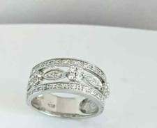 Gorgeous Sterling Silver 925 Anniversary Band, AAA Cubic Zirconia Stones, size 7
