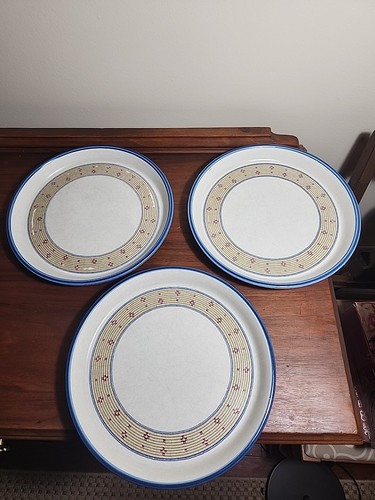 Dansk Körbe Geschirr Spule blauer Rand 3er Set Teller 10 1/2"